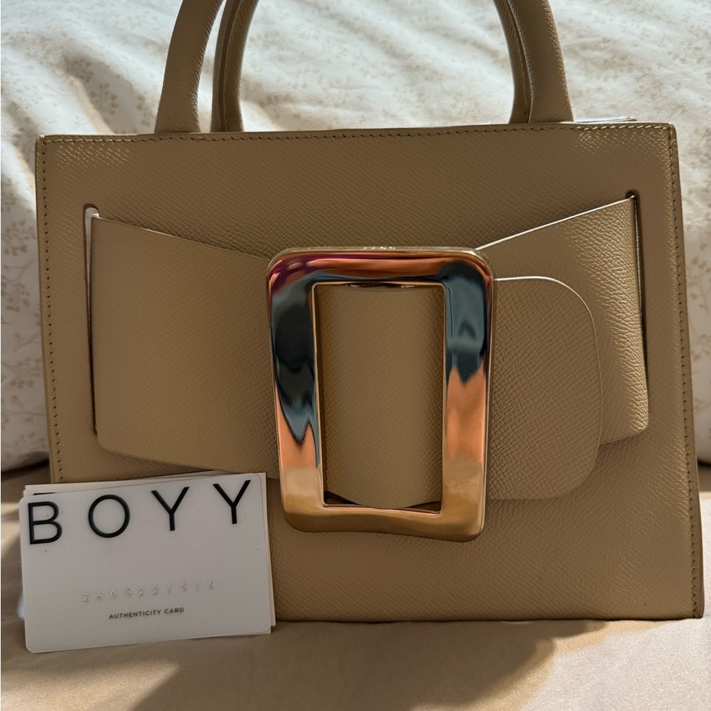 BOYY Beige Handbag with Gold Buckle